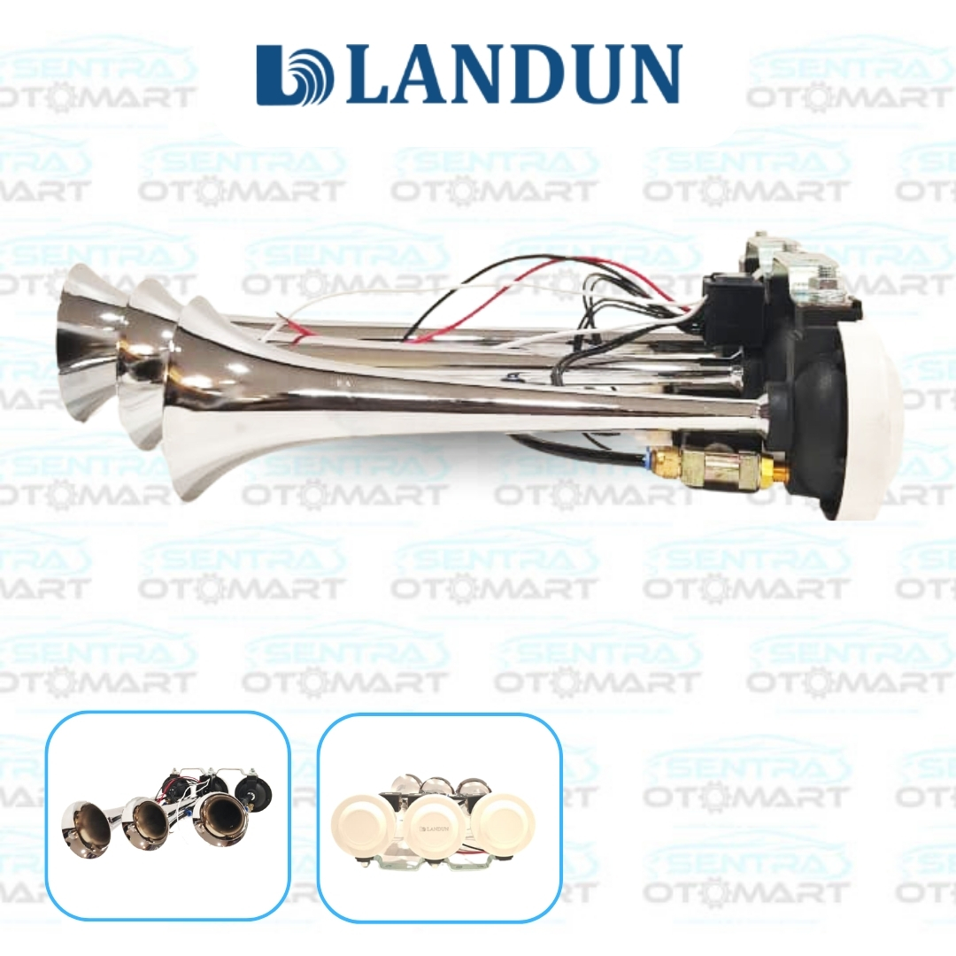 Klakson Telolet 3 Terompet 24 VOLT / 3 Corong Telolet Chrome / Klakson Truk / Air Horn Bus - Image 2